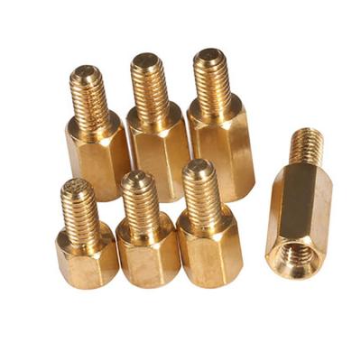 China Heavy Industry Hexagon Column Nuts Brass Columns / Hexagonal Copper Column Pillars Single Head hreaded 6mm for sale