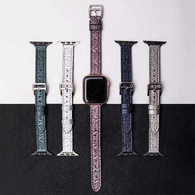 China Custom Luxury Designers Leather Watch Band Charms Whip Leather Watch Bands For Apple 15mm for sale