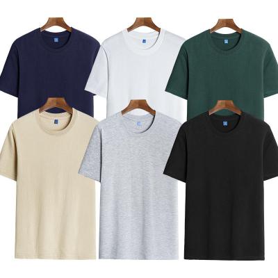 China Anti-Wrinkle Wholesale 180g Solid Color Short Sleeve T-shirt Cotton Comfortable Crewneck Unisex T-shirt for sale