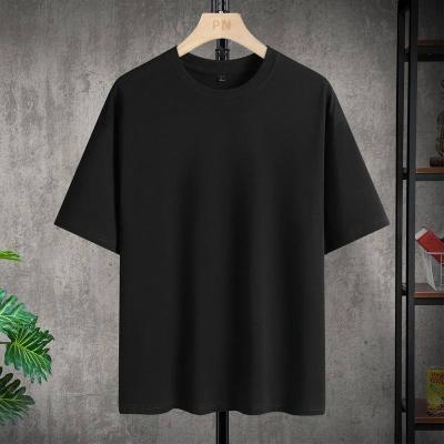 China Five Points Round T-shirt Loose Summer Cotton Sleeve Anti-wrinkle Unisex Neck T-shirt for sale