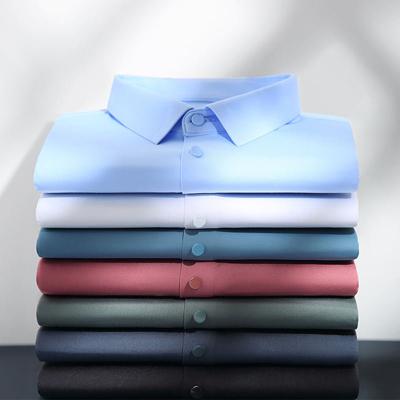 China Multicolor No-Iron Shirt Custom Made Men's Anti-Shrink Long Sleeves Stand Up Collar Business Shirt for sale