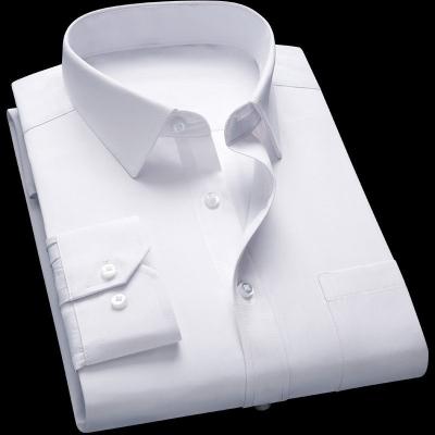 China New Style Anti Shrink Men's Professional Long Sleeve White Shirt Plus Size Business Regular Fitted Male Slim Shirt for sale