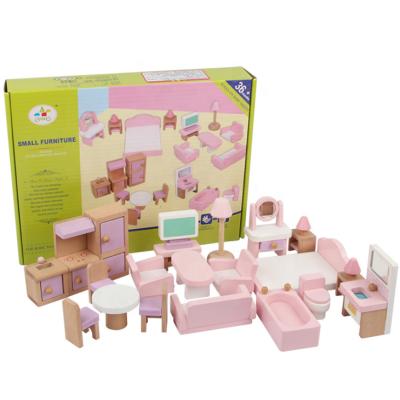 China Dollhouse Pretend Play Kids Pretend Play Accessories Set Wooden Miniature Toy 1:12 Girls Doll House Furniture for sale