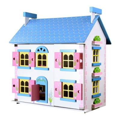 China Colorful Wooden MDF Doll Cottage House Pretend Toy (Dolls and furniture not included) for sale