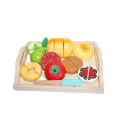 China Wholesale Children's Wooden Afternoon Tea Cake Toys Kitchen Tableware Food Toy Set Little Play Set Camping Toys for sale