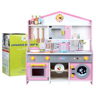 China Hot Sale Wooden Pink Play Kitchen Set For Healthy Children And Light Wooden Kitchens Kids for sale