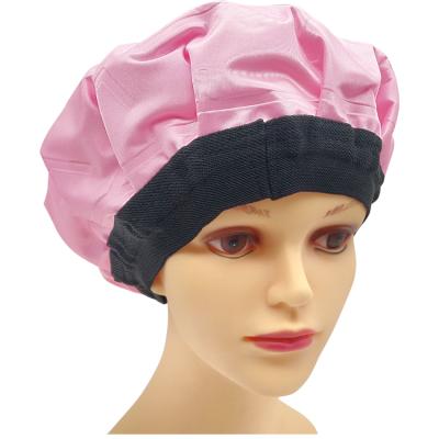 China Hair Cordless Thermal SPA Good Quality Elastic Band Satin Microwave Hat Microwave Hat Deep Treatment Passionate Hat for sale