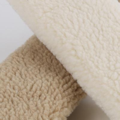 China Knitted Weft 100% Polyester Denim Sherpa Lining Fabric for Lining Soft and Insulating for sale