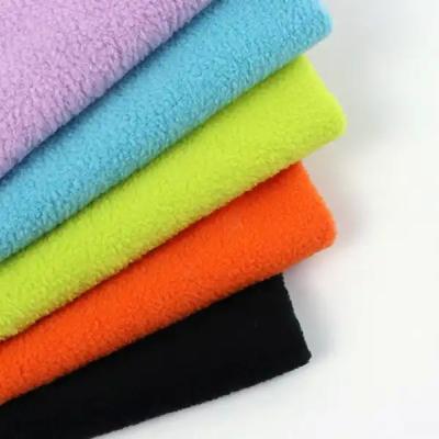 China 150d*144f Tricot Knitted Double Side Brushed Micro Fleece Polar Fleece Fabric For Jacket for sale