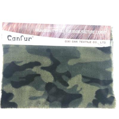 China Printed Rabbit Fake Fur for Garment Bags 100% Polyester Jacquard 3 Color Print Fabric for sale