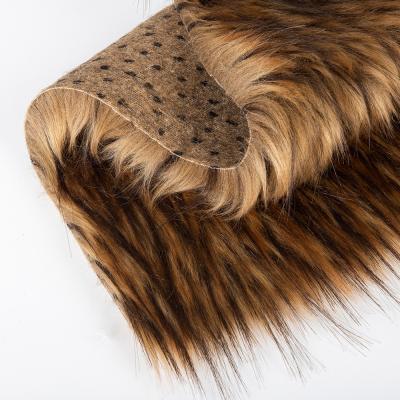 China Tip Dye Murmasky Fluffy Long Pile Faux Raccoon Fur Fabric For Garments Density for sale