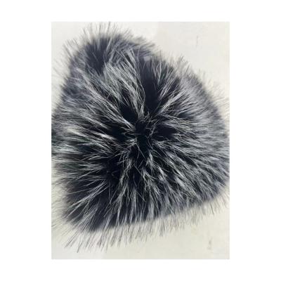 China High Pile Black And White Tip Dyed Faux Fur Fabric For Hat Pom Pom for sale