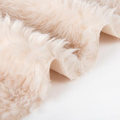 China Garment Solid Dyeing Short Pile Acrylic Rabbit Fur Fabric 100% Acrylic Front Material for sale