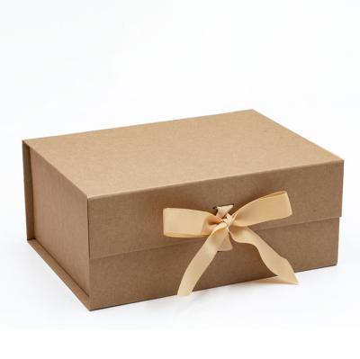 China Deep Materials Gift Box Custom Gift Recycled Packaging Paper Foldable Magnetic Gift Box With Ribbon Closure for sale