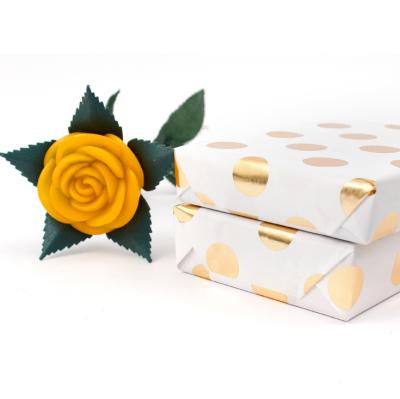 China Recycled Materials Engraving Printing Gift Wrapping Newspapers, Hot Stamping Silver Polka Dot Gift Packaging Wrapping Paper 50*70cm for sale