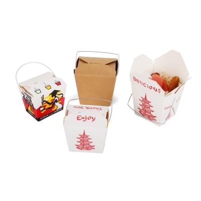 China Custom Recycled Materials Logo Printing Food Container Cardboard Paper Noodle Packaging Hard Pasta Take Out Box for sale