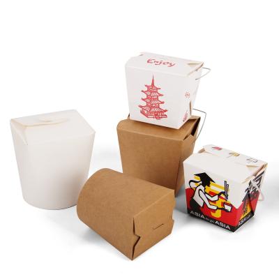 China Recycled Materials Customized Material Noodle Wrapping Paper Box , Round Bottom Paper Noodle Salad Food Packing Box for sale