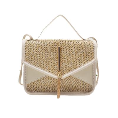 China 2021 Fashion Straw Woven New Female Bag Korean Style Messenger Bags Niche Design Ladies Handbag for sale