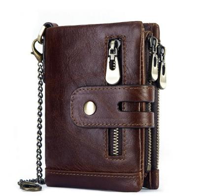 China Wholesale Stylish Genuine Leather Male Wallet Waterproof Simple Casual Short Small Wallet Men Purse Clutch for sale