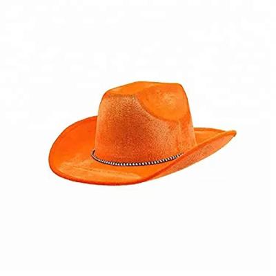 China Cheap Hat Wholesale Custom Orange Wool Cowboy Character Women Customized Character Custom Size ODM Designs Female, Women Adults, Adults for sale