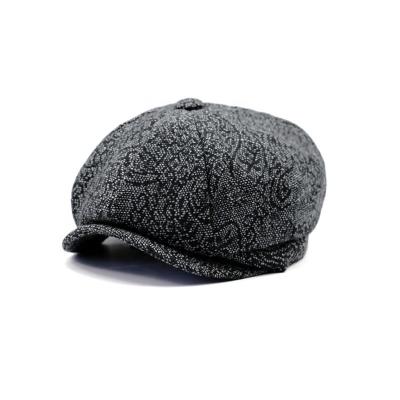 China Character Polyester Winter Octagonal Hats Short Overflow Cheap Men's Beret Ivy Cap for sale