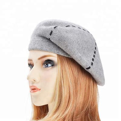 China Wholesale Character Women Custom Wool Beret French 100% Hat for sale