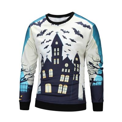 China Anti-pilling Halloween 3D Digital Printing Men Crewneck Sweatshirt With Pockets for sale