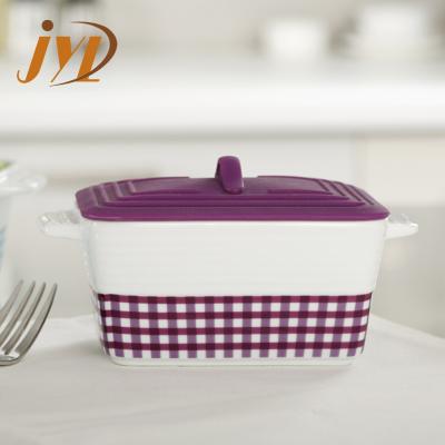 China Chaozhou Sustainable Supplier High Quality Ramekins with Lids and Handles for sale