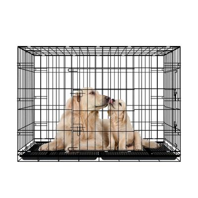 China Wholesale Hot Steel Kennel House Pet Cage Dog Cage Factory Pet Crates Factory Wire Feature Breathable Folding Outdoor Weight Eco for sale