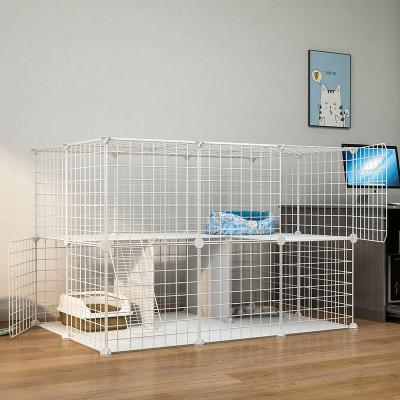 China Breathable Environmental PP Two-Layer Breeding Cat Cage Villa Pet Supplies Pet Cage for sale