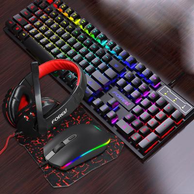 China New Trend 104 Colorful Black Keys OEM/ODM Waterproof Led Bottom Keyboard Mouse Headset Game for sale