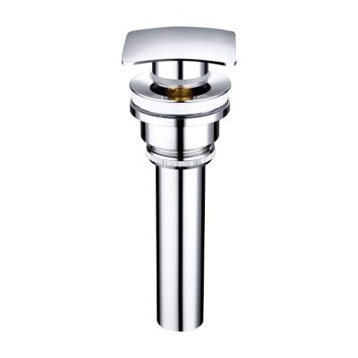 China Easy Clean Square Brass Cap Pop Up Screw Drain Waste Pop Up Sink Knob Plug Waste With Rods For Basin for sale