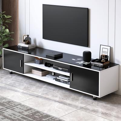 China (Others) Living Room Furniture Adjustable Modern High Quality Tempered Glass TV Table TV Cabinet Stands for sale