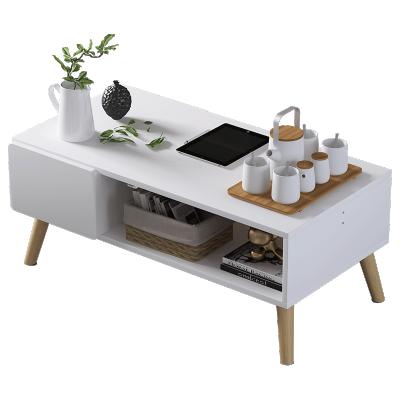 China Simple European Style Adjustable Side Table Modern Coffee Table (Other) Wood With Drawer for sale