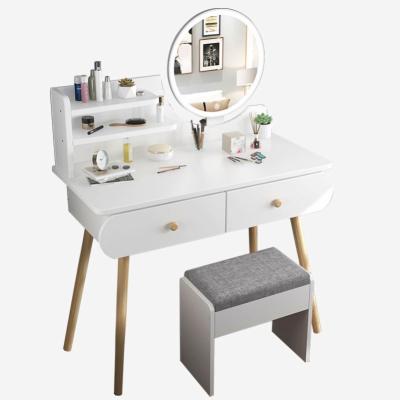 China (Other) Nordic White Adjustable Furniture Makeup Dressing Table With LED Lighted Mirror And Stool for sale