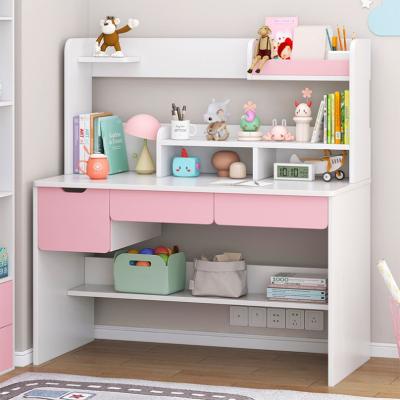 China Multifunctional Storage Girls' Bedroom Study Desk With Shelf for sale