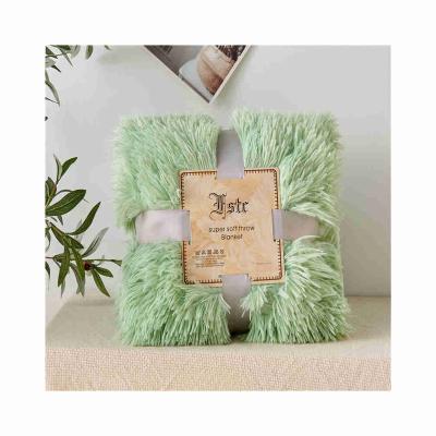 China PORTABLE Manufacturer Supplier China Cheap Bed In Luxury Single Color Throw Faux Fur Blanket for sale