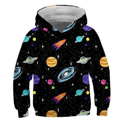 China 2019 Leisure Children's Wear Cartoon Astronaut Sky Rocket 3D Printing Starry Digital Children's Sweater for sale