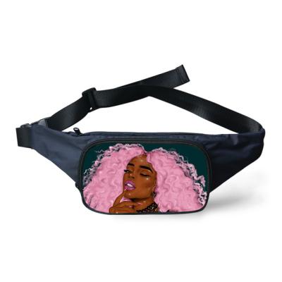 China Water Proof Women Black Girls Magical African Waist Packs Ladies Waist Bags With Zipper Females Belt Bag Money Bag for sale