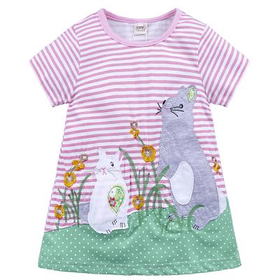 China New 2021 summer breathable kids dress fashional cartoon girl princess beach dress for 2-6 years baby for sale