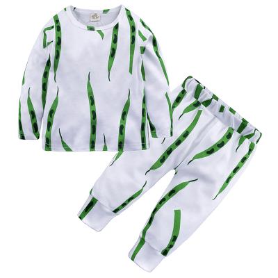 China 2021 New Breathable Children's Clothing Sets Lovely Long Sleeve Fruit Printing Korean Children Cotton Pajamas for sale