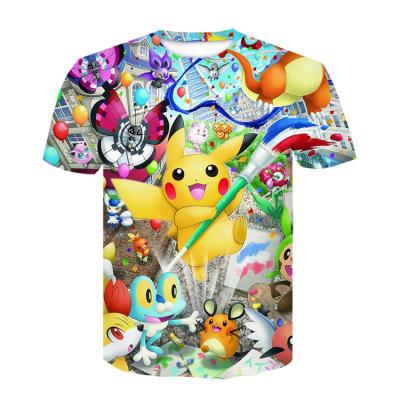 China Newest Christmas Anti Shrink Shirt Kids Movie 3D Detective Pokemon Pikachu T-Shirt For Kids With Custom Comics Shirt Kids for sale