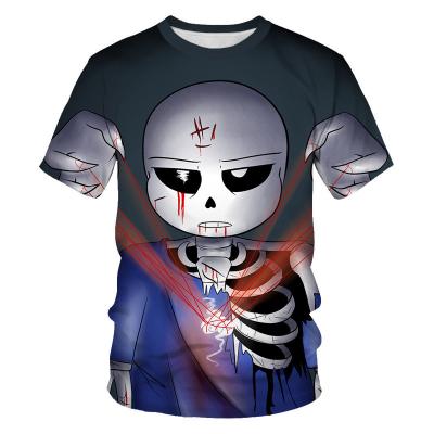 China Anti Shrink Fashion Skeleton Brother Tshirt Game Undertale Kids 3D Printed Cartoon T Shirt For Boys Girls Kids Tops for sale