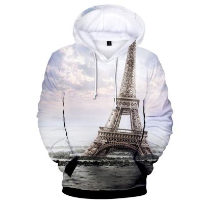 China Anti-pilling Sweatshirts Mens/Womens Paris Style Eiffel Tower Printed Hoodie Sweatshirts For Man Custom Logo Hoody Custom Made for sale