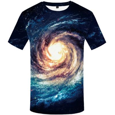 China Anti-Shrink Galaxy T-shirt Men Space T-shirts Anime Clothing Nebula 3d T-shirt Punk Rock T-shirt Fitness Mens Clothing for sale