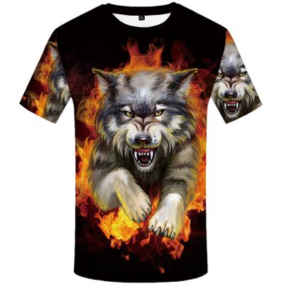 China Anti Shrink Wolf T-shirt Men Blaze Aggressive T-shirt Anger Shirts 3d Hip Hop T-shirt Sting Animal Mens Clothing for sale