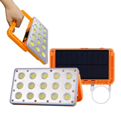 China COB LED ABS Dingdian LED Spotlight Portable USB Rechargeable and Solar Powered Powerbank Stand Waterproof Working Light for Camping for sale