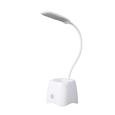 China Dingdian Portable LED Reading Study Table Light USB Battery Powered Flexible Gooseneck Charging Pen Holder Clip Lamp LED Desk Lamp for sale