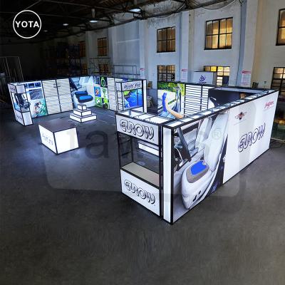 China Yes Tawns 20x40 Portable Exhibition Booth Slat Walls Backlit Trade Show Display Booth for sale