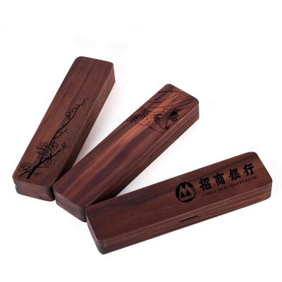 China High Quality Custom Made Eco-friendly Walnut Wood Pen Box Stationery Storage For Creative Pen for sale